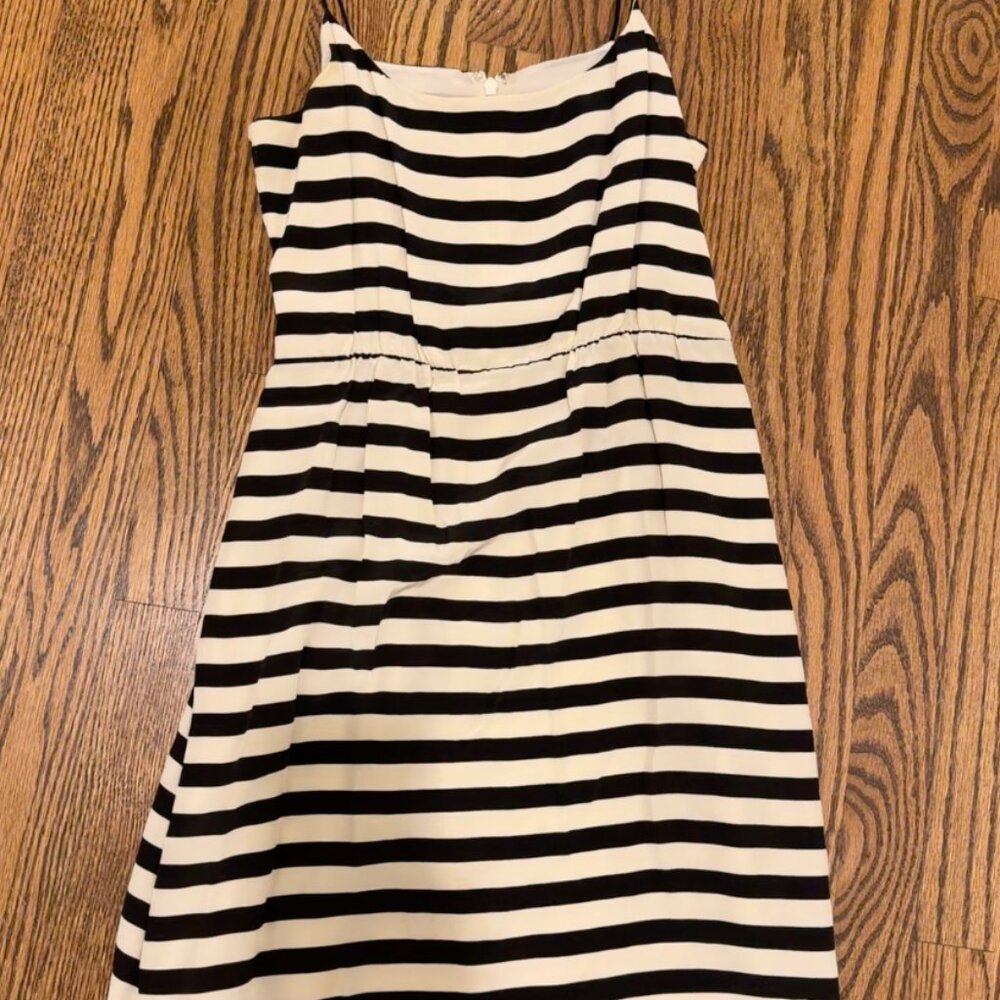 J. Crew Black & White Striped Spaghetti Strap Sundress – Women’s Size 4